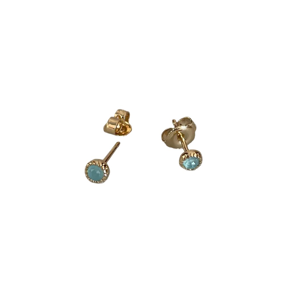 Ocean Studs with Aqua Chalcedony