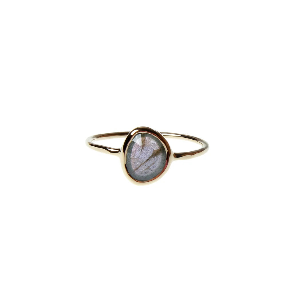 Smokey Bandit Ring with labradorite