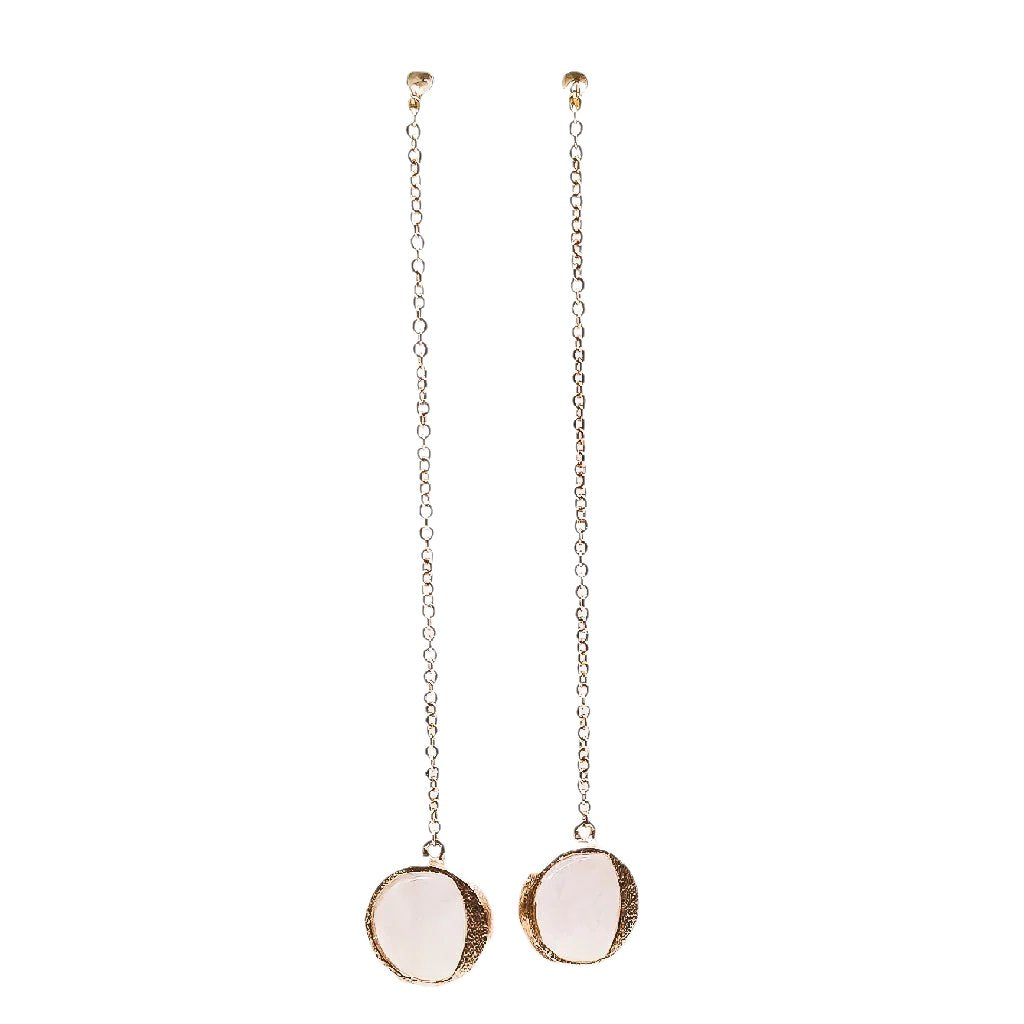 niin - Earrings - LUNA Rose Chain Pendant Earrings - #product_material# - MERA MERAH