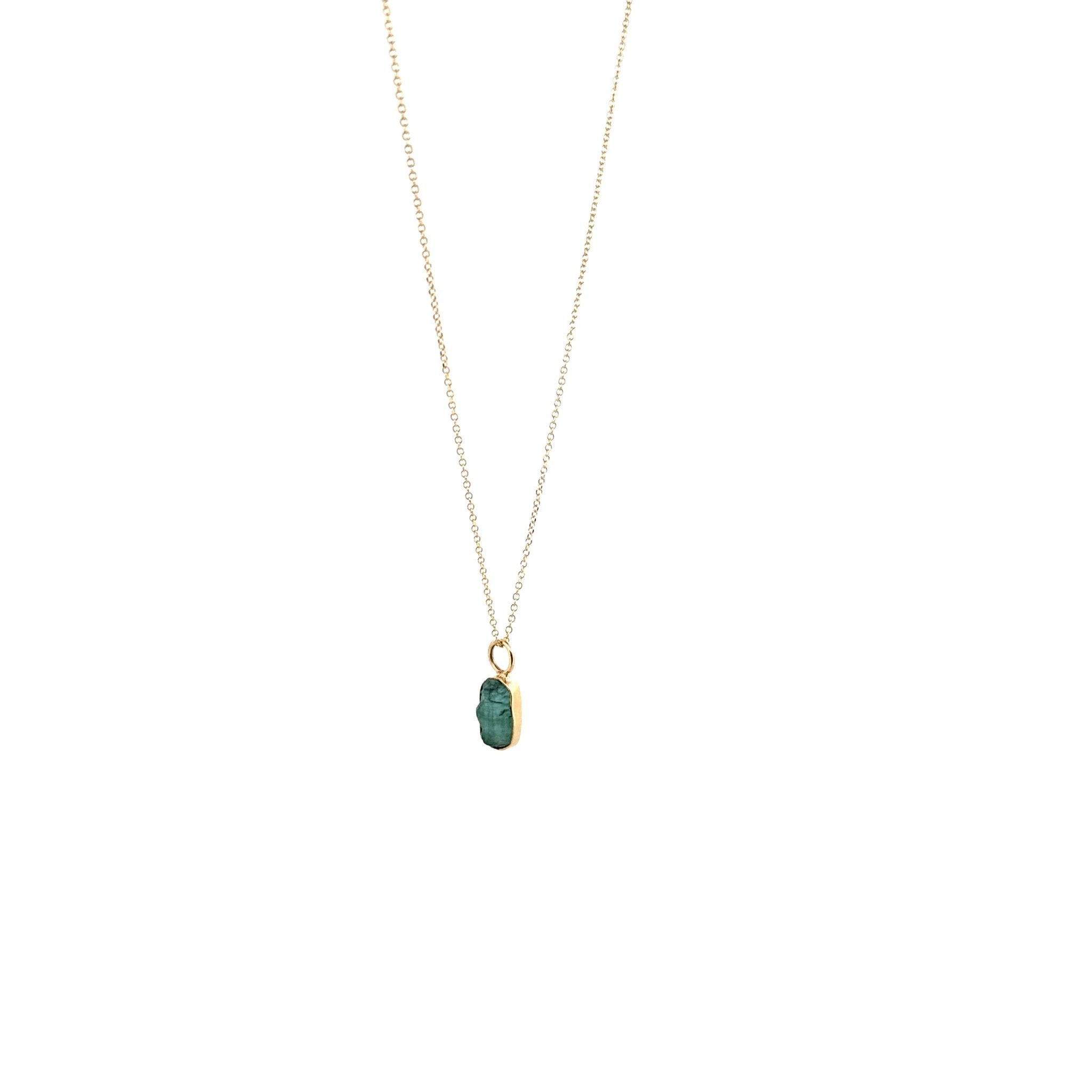 Eikosi Dyo 22 - Necklace - Rainbow Charm Tourmaline Necklace - Dark Green - #product_material# - MERA MERAH