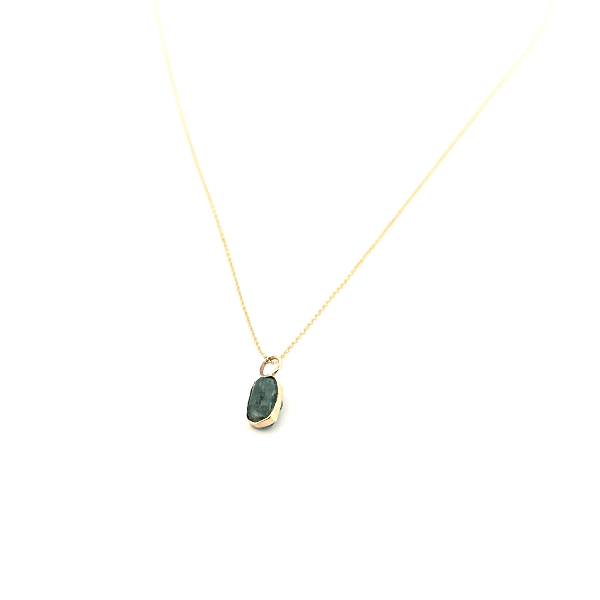 Eikosi Dyo 22 - Necklace - Rainbow Charm Tourmaline Necklace - Dark Green - #product_material# - MERA MERAH