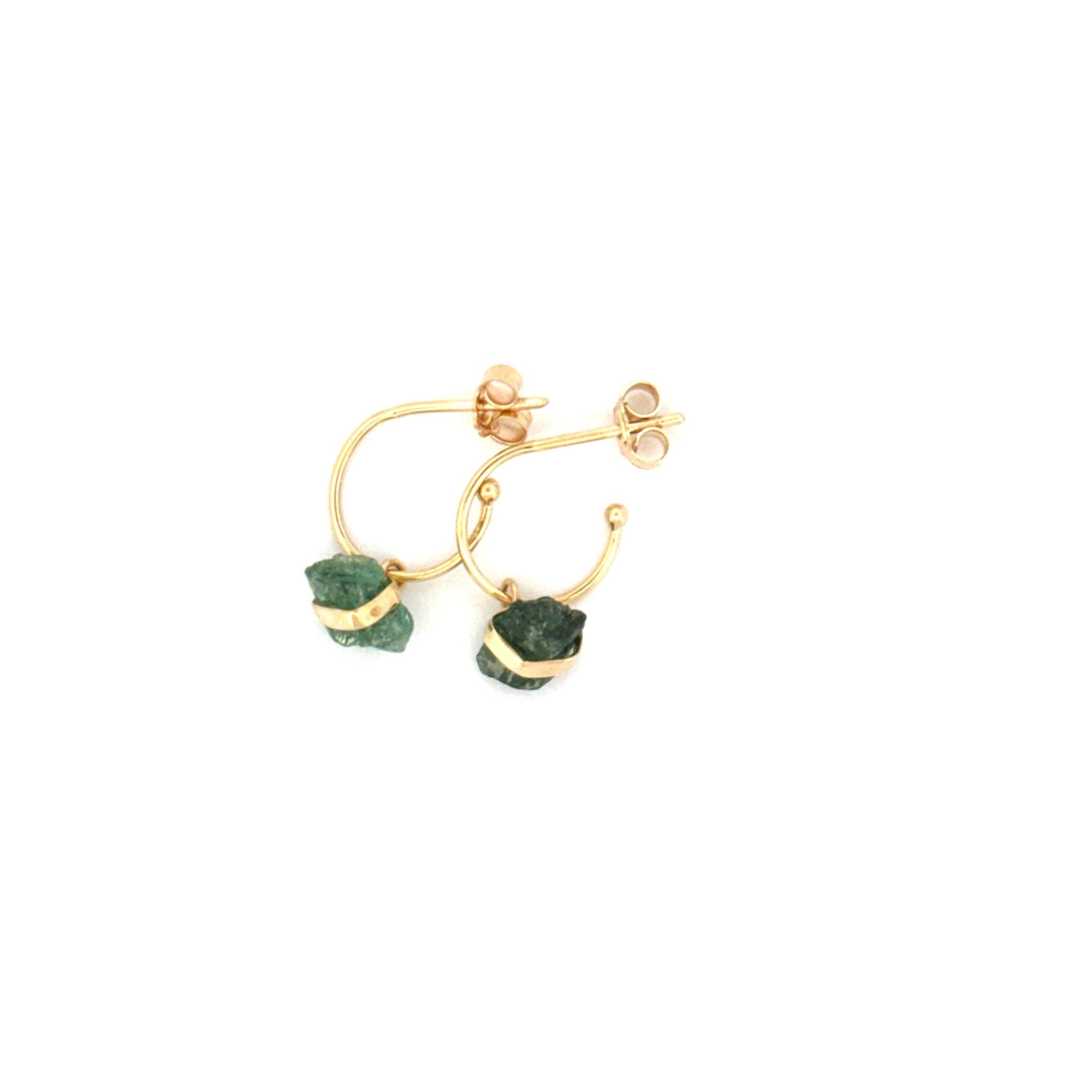 Eikosi Dyo 22 - Earrings - Rainbow Hoop Earrings Tourmaline - Green 1 - #product_material# - MERA MERAH