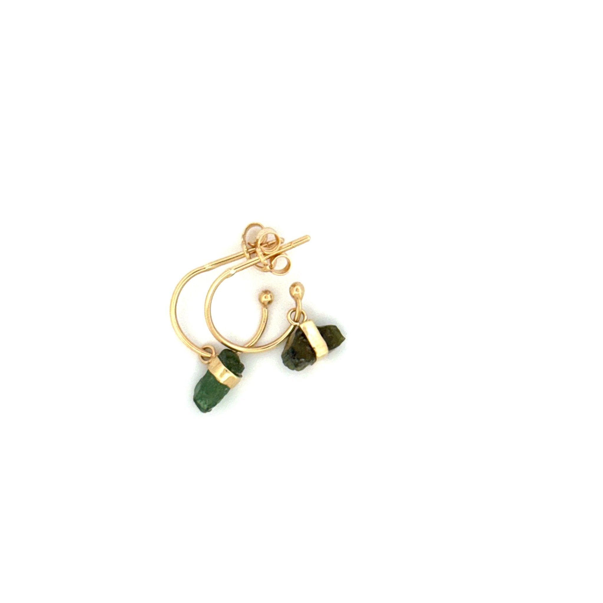 Eikosi Dyo 22 - Earrings - Rainbow Hoop Earrings Tourmaline - Green 2 - #product_material# - MERA MERAH