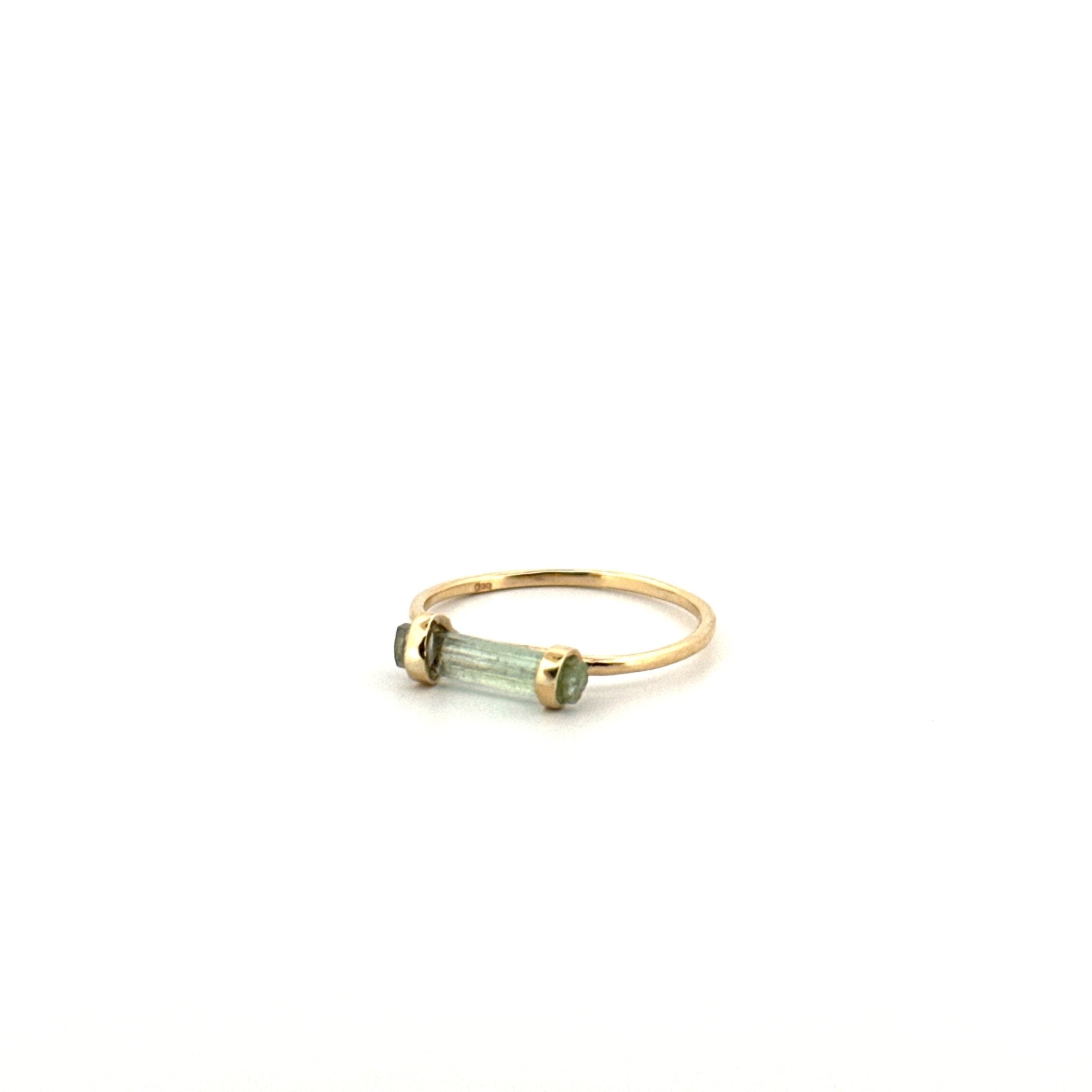 Eikosi Dyo 22 - Ring - Rainbow Pencil Ring Tourmaline - Dark Greeb - #product_material# - MERA MERAH