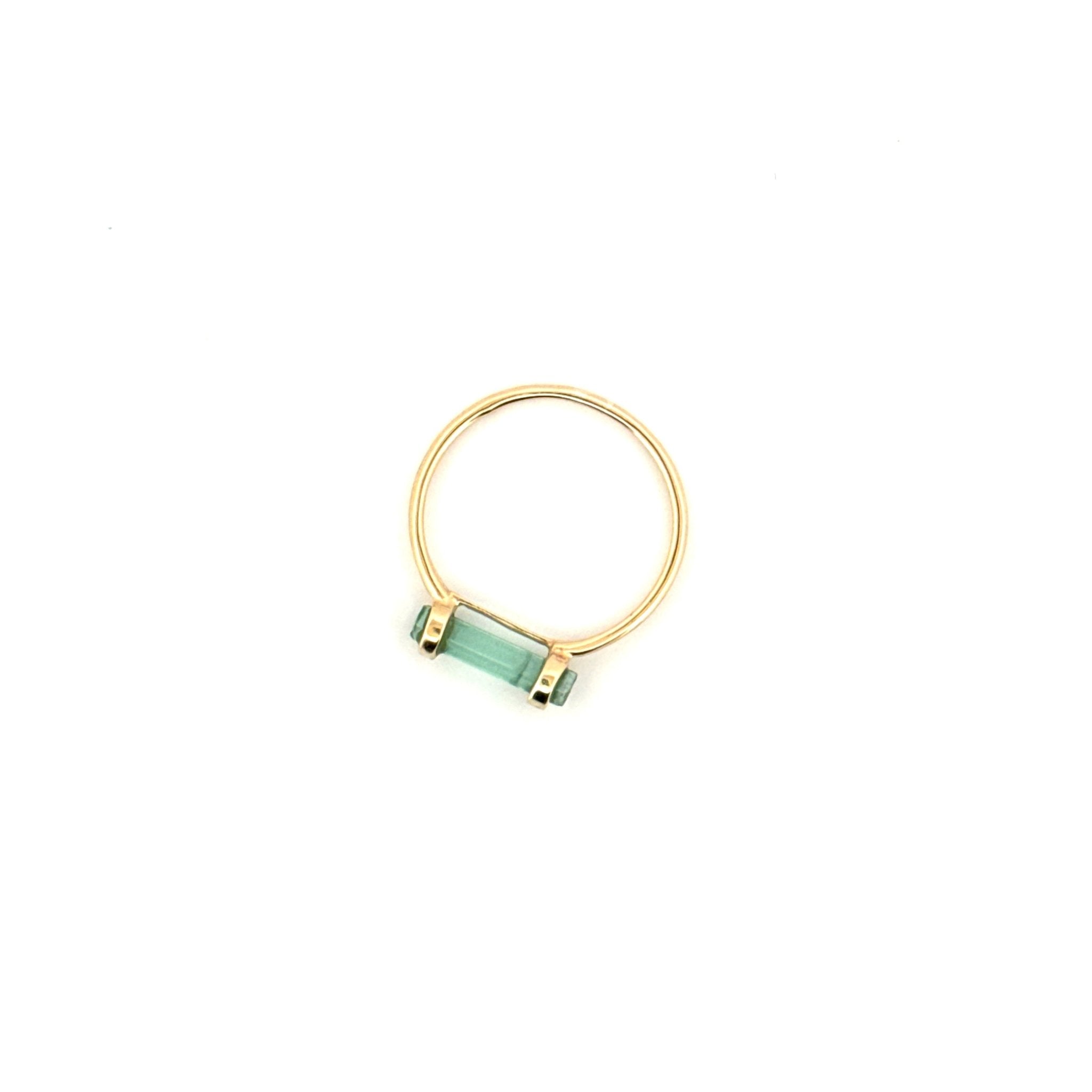 Eikosi Dyo 22 - Ring - Rainbow Pencil Ring Tourmaline - Green - #product_material# - MERA MERAH