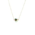 Eikosi Dyo 22 - Necklace - Rainbow Tourmaline Mini Necklace - Light Green - #product_material# - MERA MERAH