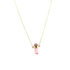 Eikosi Dyo 22 - Necklace - Rainbow Tourmaline Mini Necklace - Pink - #product_material# - MERA MERAH